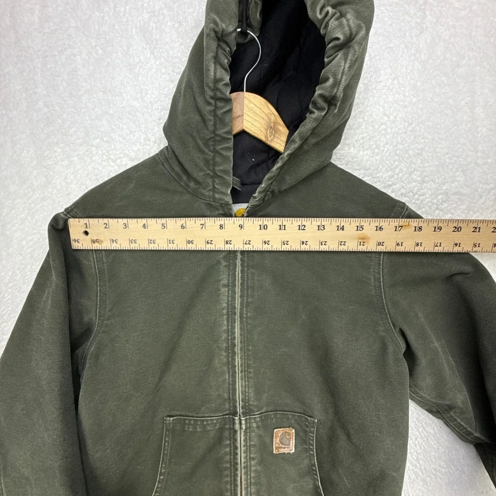 Carhartt Sandstone Jacket Quilt Lined Youth XL (14/16) YYJ130 MOS Moss‎ Green
